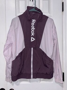 Reebok Colorblock Windbreaker Jacket sport coat rain outdoor travel holiday sexy